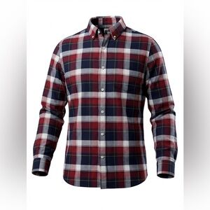 GAP Men's Casual Plaid Shirt - Red, Blue, and White